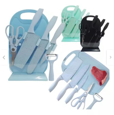 Miniatura 4 de Cuchillos En Acero Con Base Y Tabla X7